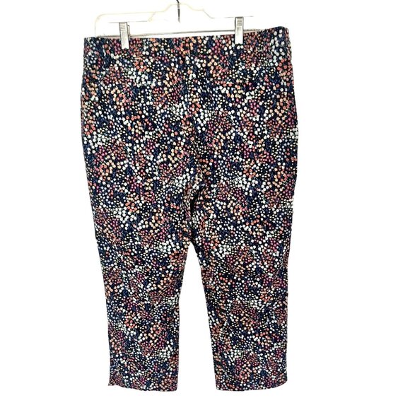 Talbots Womens Cropped Floral Print Flat Front Pants Size 14P - Picture 2 of 8